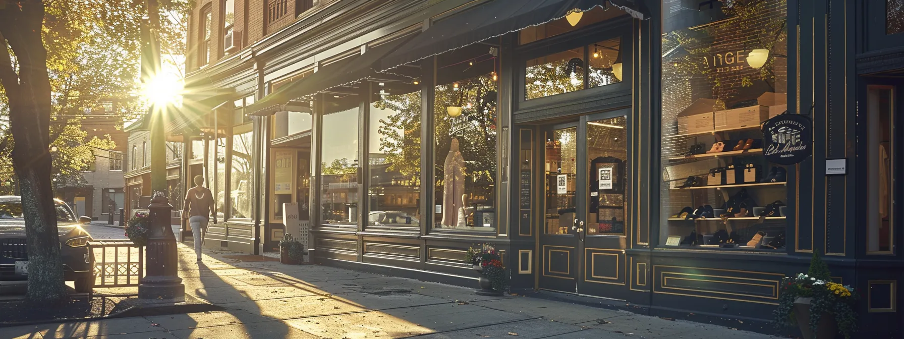 a gleaming storefront with a pristine façade reflects the sunlight, showcasing the transformative power of professional power washing services in enhancing curb appeal and ensuring a welcoming atmosphere.