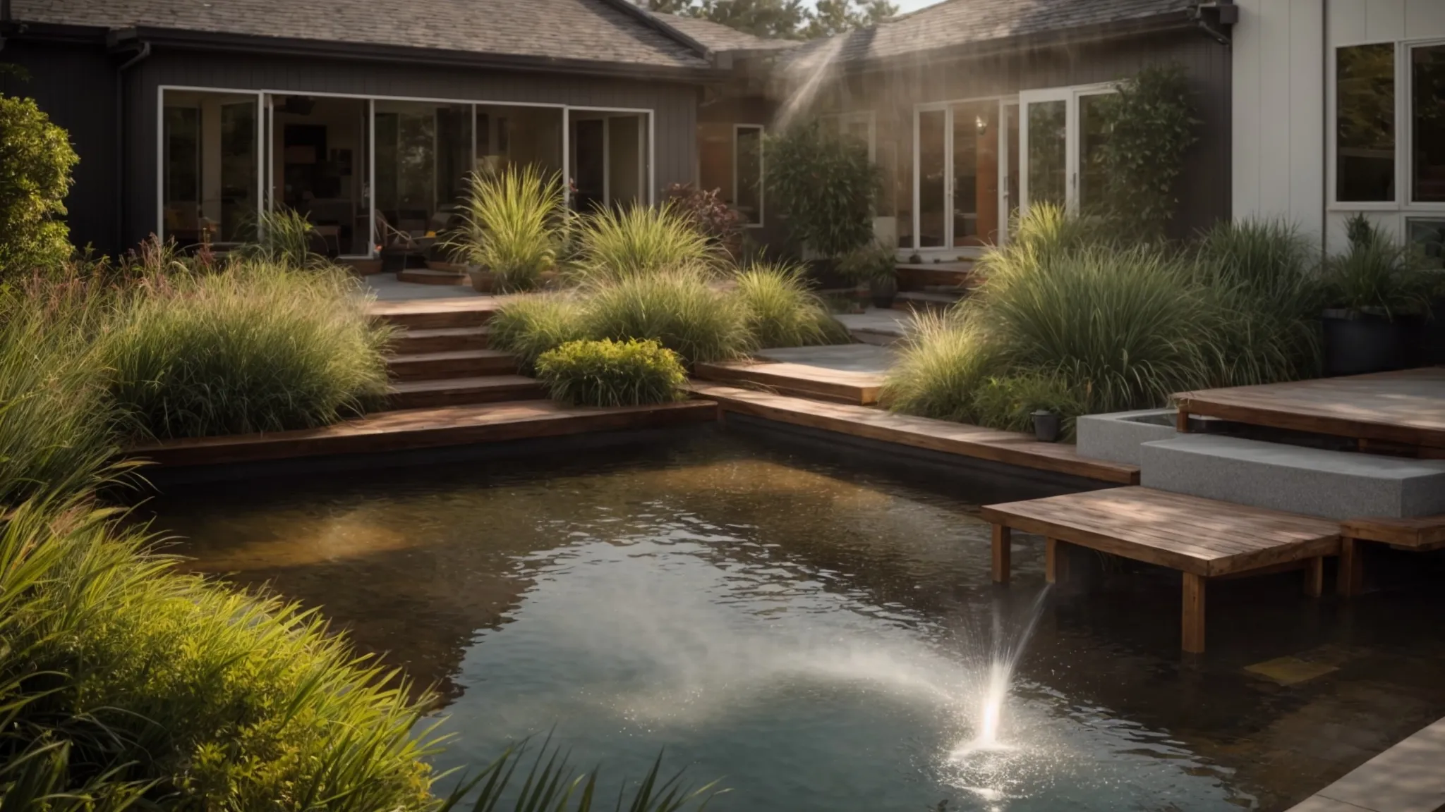 a vibrant outdoor scene showcases a modern power washing service in action, with a gleaming surface being rejuvenated by eco-friendly water jets, highlighting the contrast between traditional and sustainable cleaning methods under soft, natural sunlight.